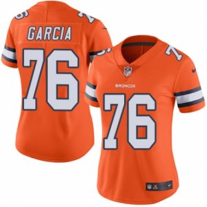 Women\'s Nike Denver Broncos #76 Max Garcia Limited Orange Rush NFL Jersey
