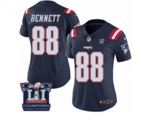 Womens Nike New England Patriots #88 Martellus Bennett Limited Navy Blue Rush Super Bowl LI Champions NFL Jersey
