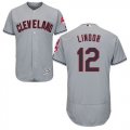 Cleveland Indians #12 Francisco Lindor Grey Flexbase Authentic Collection Stitched Baseball Jersey