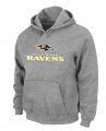 Baltimore Ravens Authentic Logo Pullover Hoodie Grey