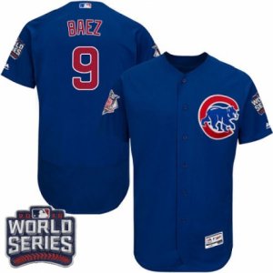 Men\'s Majestic Chicago Cubs #9 Javier Baez Royal Blue 2016 World Series Bound Flexbase Authentic Collection MLB Jersey