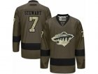 Mens Reebok Minnesota Wild #7 Chris Stewart Authentic Green Salute to Service NHL Jersey