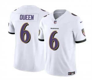 Men\'s Baltimore Ravens #6 Patrick Queen White 2023 F.U.S.E. Vapor Limited Football Stitched Jersey
