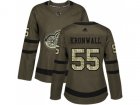 Women Adidas Detroit Red Wings #55 Niklas Kronwall Green Salute to Service Stitched NHL Jersey