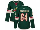 Women Adidas Minnesota Wild #64 Mikael Granlund Green Home Authentic Stitched NHL Jersey