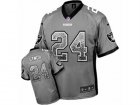 Mens Nike Oakland Raiders #24 Marshawn Lynch Elite Grey Drift Fashion NFL Jersey