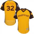 Mens Majestic Baltimore Orioles #32 Matt Wieters Yellow 2016 All-Star American League BP Authentic Collection Flex Base MLB Jersey