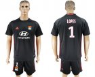 2017-18 Lyon 1 LOPES Black Goalkeeper Soccer Jersey