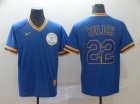 Brewers #22 Christian Yelich Royal Throwback Jersey