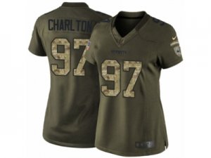 Women\'s Nike Dallas Cowboys #97 Taco Charlton Limited Green Salute to Service NFL Jersey
