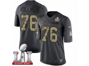 Mens Nike New England Patriots #76 Sebastian Vollmer Limited Black 2016 Salute to Service Super Bowl LI 51 NFL Jersey