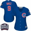 Women's Majestic Chicago Cubs #9 Javier Baez Authentic Royal Blue Alternate 2016 World Series Bound Cool Base MLB Jersey