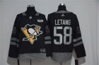Penguins #58 Kris Letang Black 1917-2017 100th Anniversary Adidas Jersey