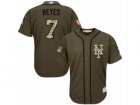 Mens Majestic New York Mets #7 Jose Reyes Replica Green Salute to Service MLB Jersey