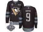 Mens Adidas Pittsburgh Penguins #9 Pascal Dupuis Authentic Black 1917-2017 100th Anniversary 2017 Stanley Cup Final NHL Jersey