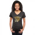 Womens Oklahoma City Thunder Gold Collection V-Neck Tri-Blend T-Shirt Black