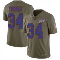 Nike Bills #34 Thurman Thomas Olive Salute To Service Limited Jersey