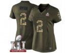 Womens Nike Atlanta Falcons #2 Matt Ryan Limited Green Salute to Service Super Bowl LI 51 NFL Jersey