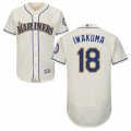 Mens Majestic Seattle Mariners #18 Hisashi Iwakuma Cream Flexbase Authentic Collection MLB Jersey
