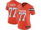 Women Nike Cleveland Browns #77 John Greco Vapor Untouchable Limited Orange Alternate NFL Jersey