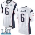Mens Nike New England Patriots #6 Ryan Allen White 2018 Super Bowl LII Elite Jersey
