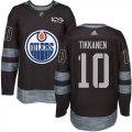 Mens Edmonton Oilers #10 Esa Tikkanen Black 1917-2017 100th Anniversary Stitched NHL Jersey