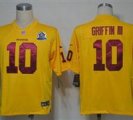 Nike Redskins #10 Robert Griffin III Yellow With Hall of Fame 50th Patch NFL Elite Jersey