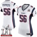Womens Nike New England Patriots #56 Andre Tippett Elite White Super Bowl LI 51 NFL Jersey