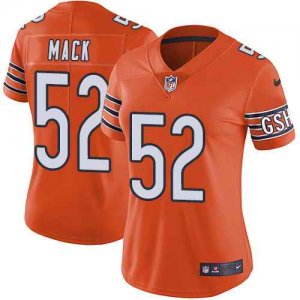 Nike Bears #52 Khalil Mack Orange Women Color Rush Limited Jersey