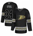 Mens Adidas Anaheim Ducks #34 Sam Steel Premier Black Team Logo Fashion NHL Jersey