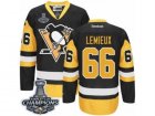 Youth Reebok Pittsburgh Penguins #66 Mario Lemieux Premier Black Gold Third 2017 Stanley Cup Champions NHL Jersey