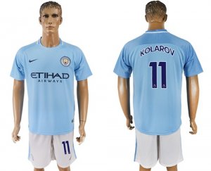 2017-18 Manchester City 11 KOLAROV Home Soccer Jersey