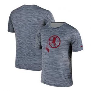 Men\'s Washington Redskins Nike Gray Black Striped Logo Performance T-Shirt