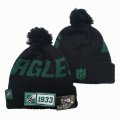 Eagles Team Logo Black Pom Knit Hat YD