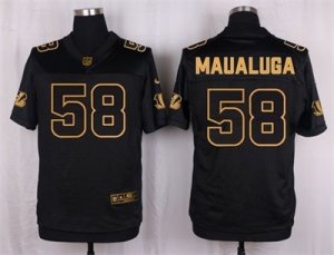 Nike Cincinnati Bengals #58 Rey Maualuga Black Pro Line Gold Collection Jersey(Elite)