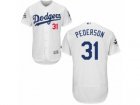 Los Angeles Dodgers #31 Joc Pederson Authentic White Home 2017 World Series Bound Flex Base MLB Jersey