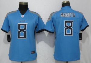 Nike Titans #8 Marcus Mariota Light Blue 2018 Women Vapor Untouchable Limited Jersey