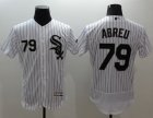 Chicago White Sox #79 Jose Abreu White(Black Strip) Flexbase Authentic Collection Stitched Baseball Jersey