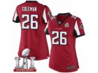 Womens Nike Atlanta Falcons #26 Tevin Coleman Limited Red Team Color Super Bowl LI 51 NFL Jersey
