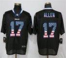 Nike Bills #17 Josh Allen Black USA Flag Fashion Elite Jersey