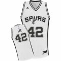 Youth Adidas San Antonio Spurs #42 David Lee Swingman White Home NBA Jersey