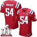 Mens Nike New England Patriots #54 Tedy Bruschi Elite Red Alternate Super Bowl LI 51 NFL Jersey