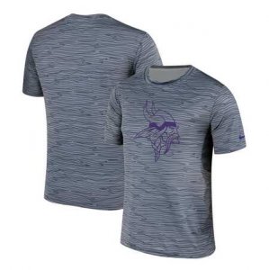Men\'s Minnesota Vikings Nike Gray Black Striped Logo Performance T-Shirt