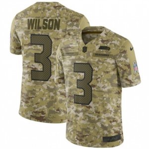Mens Nike Seattle Seahawks #3 Russell Wilson Limited Camo 2018 Salute to Service NFL Jersey