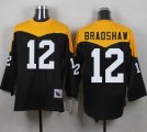 Mitchell And Ness 1967 Pittsburgh Steelers #12 Terry Bradshaw Black Yelllow Throwback Men Stitched NFL Jersey