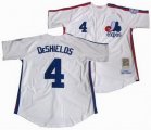 mlb Montreal Expos #4 DeShields Throwback White