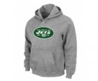 New York Jets Logo Pullover Hoodie Grey