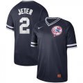 Yankees #2 Derek Jeter Black Throwback Jersey