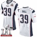 Mens Nike New England Patriots #39 Montee Ball Elite White Super Bowl LI 51 NFL Jersey