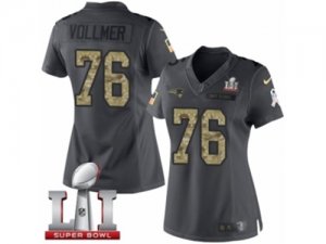 Womens Nike New England Patriots #76 Sebastian Vollmer Limited Black 2016 Salute to Service Super Bowl LI 51 NFL Jersey